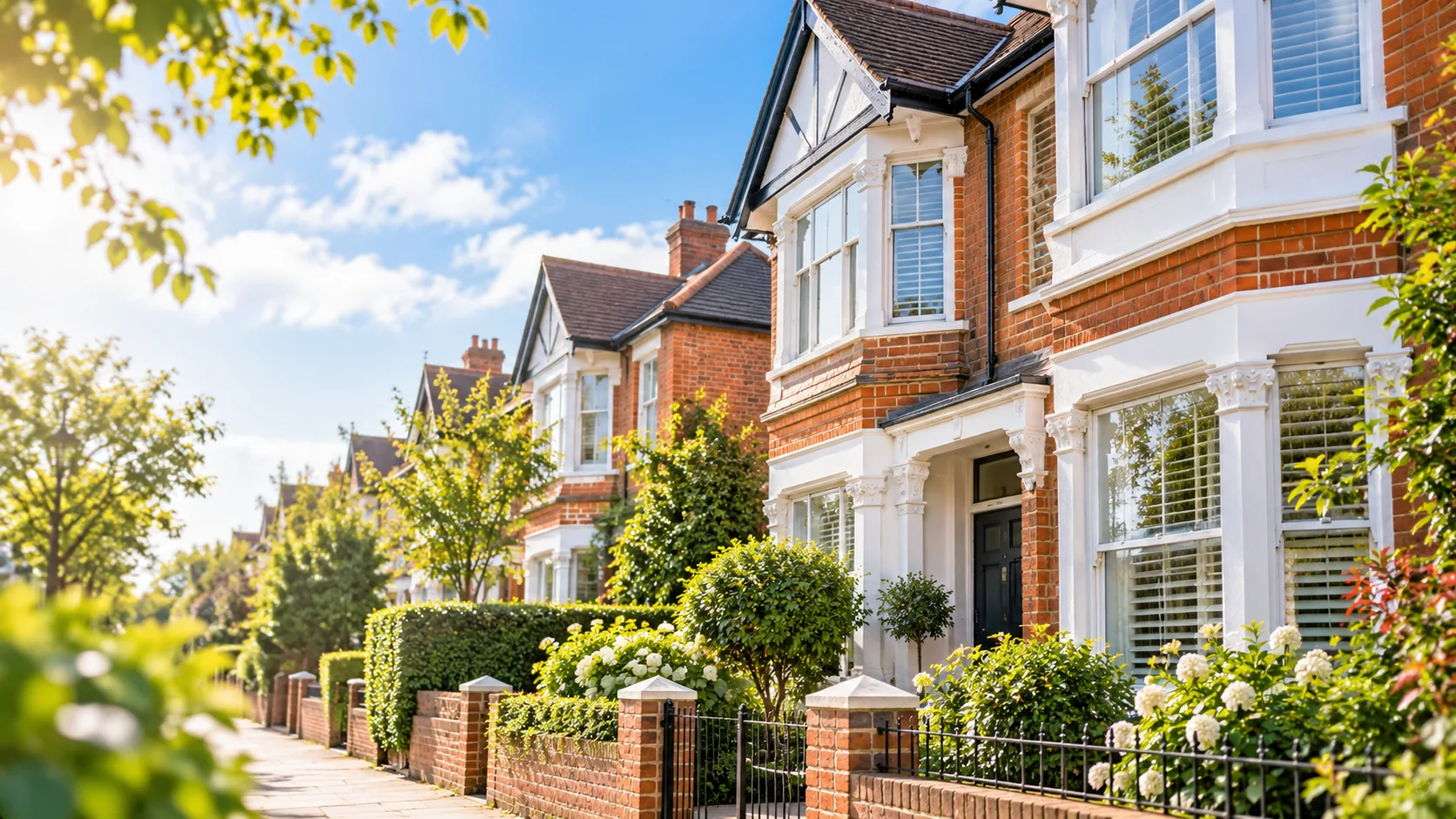 Illustrative photograph of UK residential houses